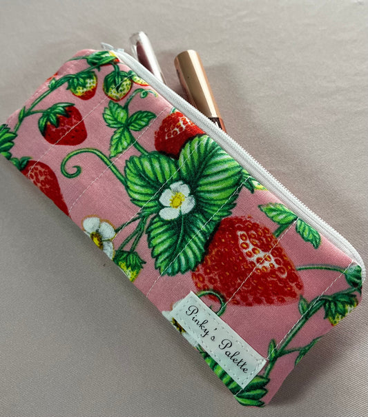 Strawberry Fields Zipper Pouch