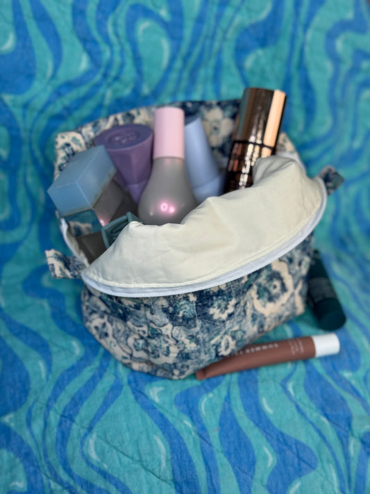 Blue Damask Essentials Bag
