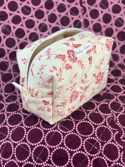 Cream Floral Essentials Bag