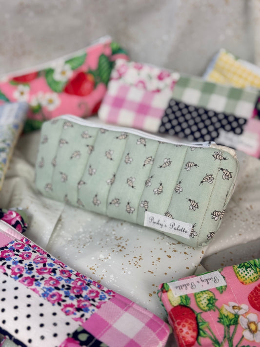Green Bees Zipper Pouch