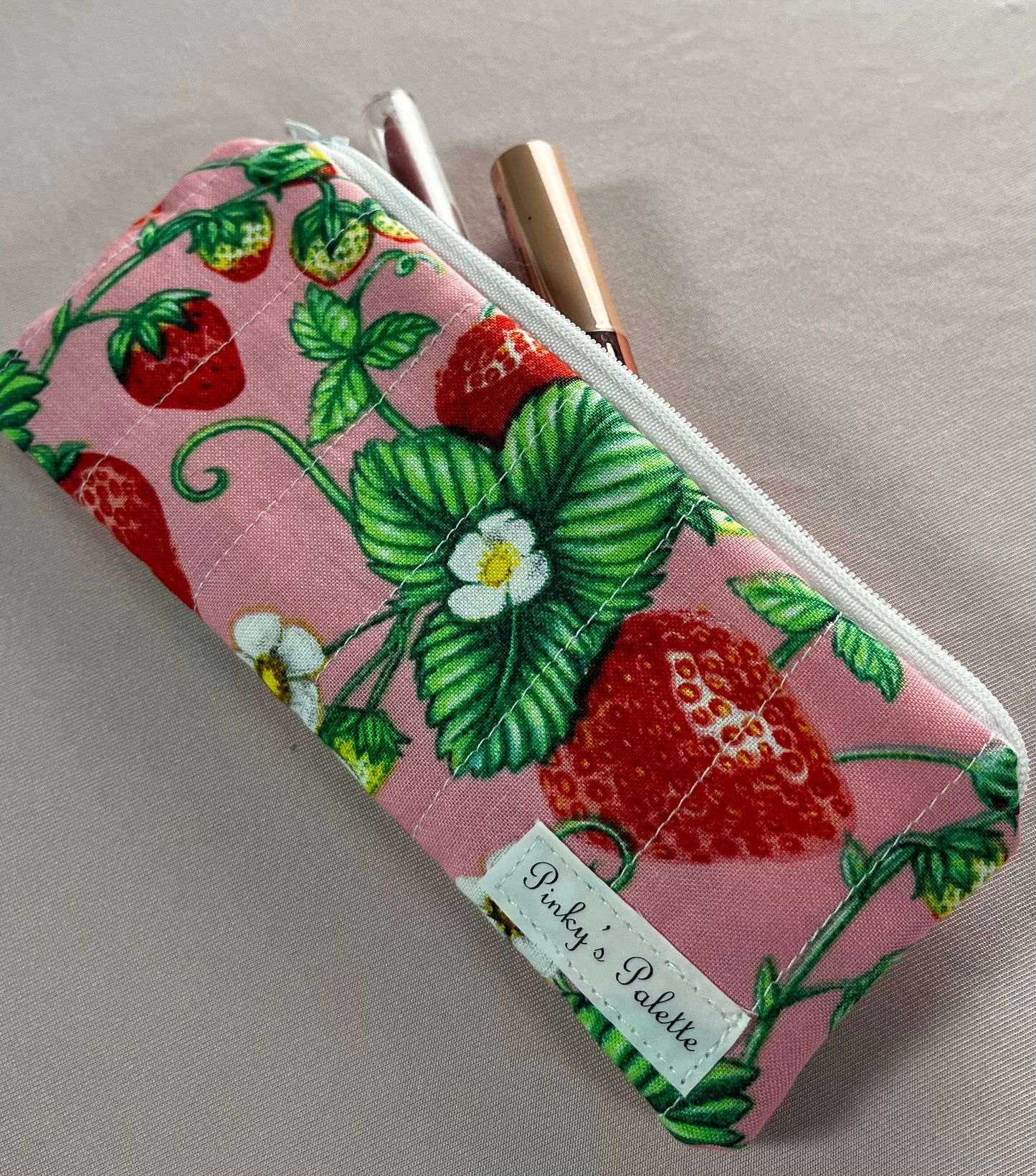Strawberry Fields Zipper Pouch