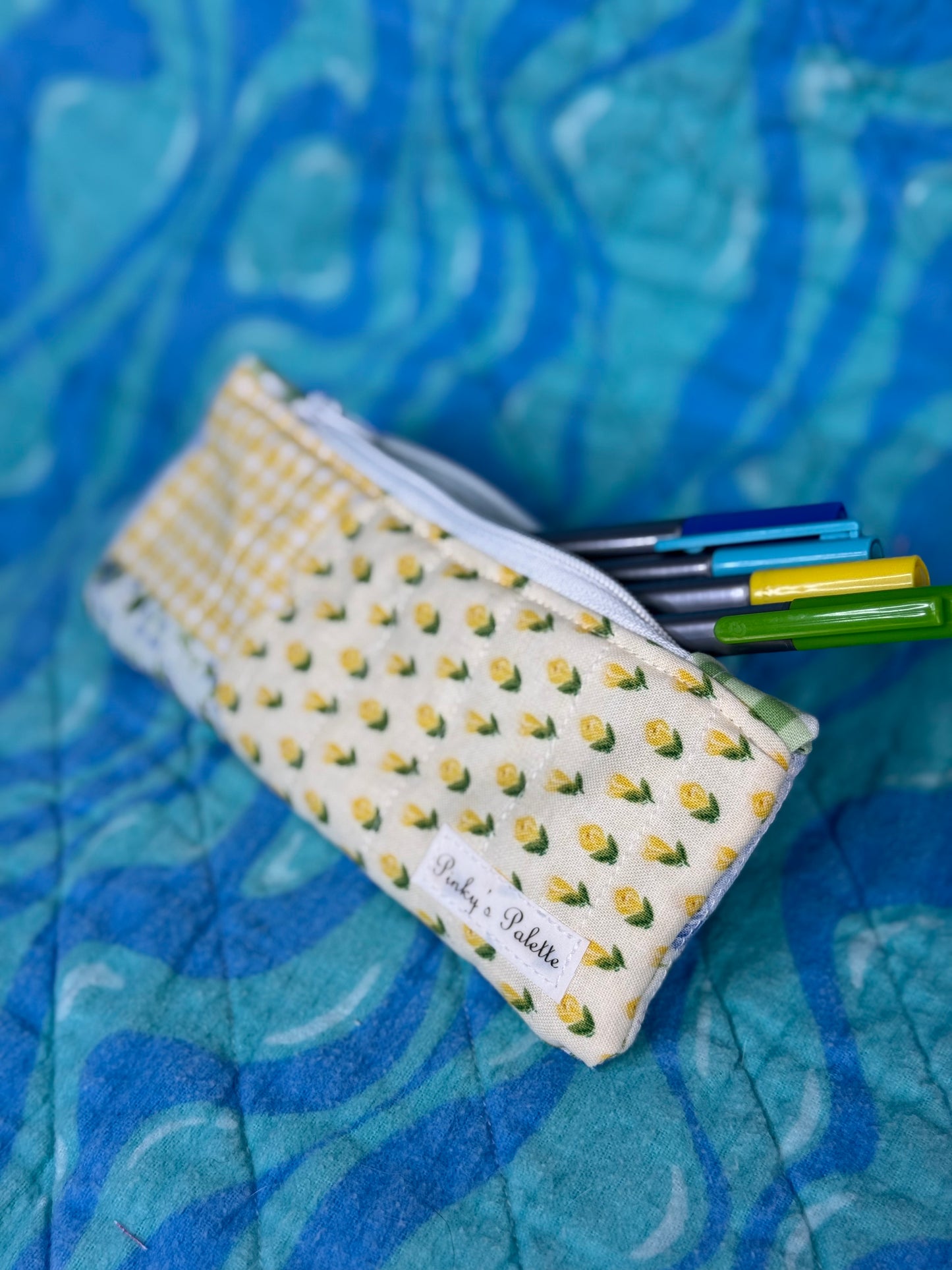 Yellow Garden Party Zipper Pouch