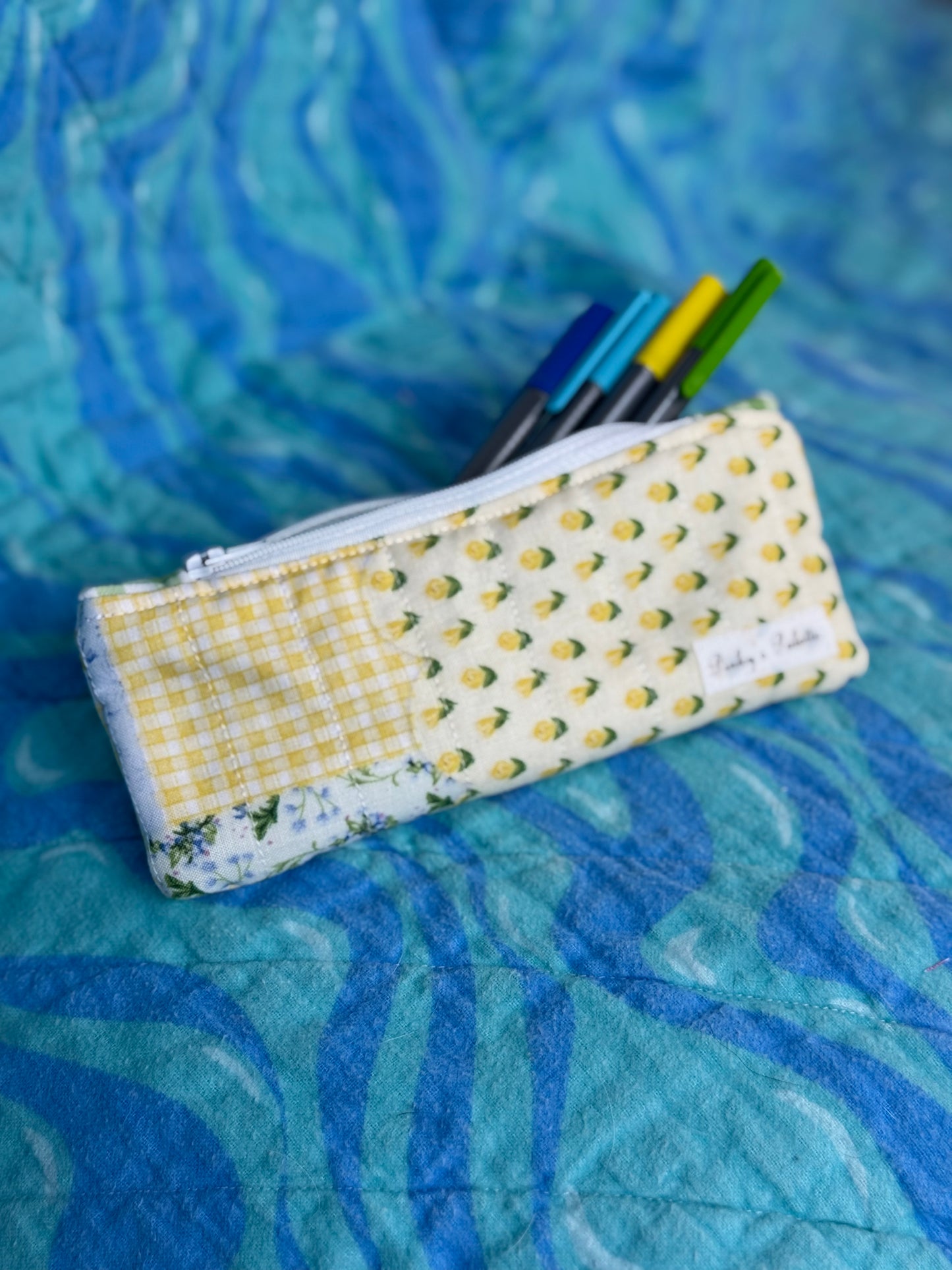 Yellow Garden Party Zipper Pouch