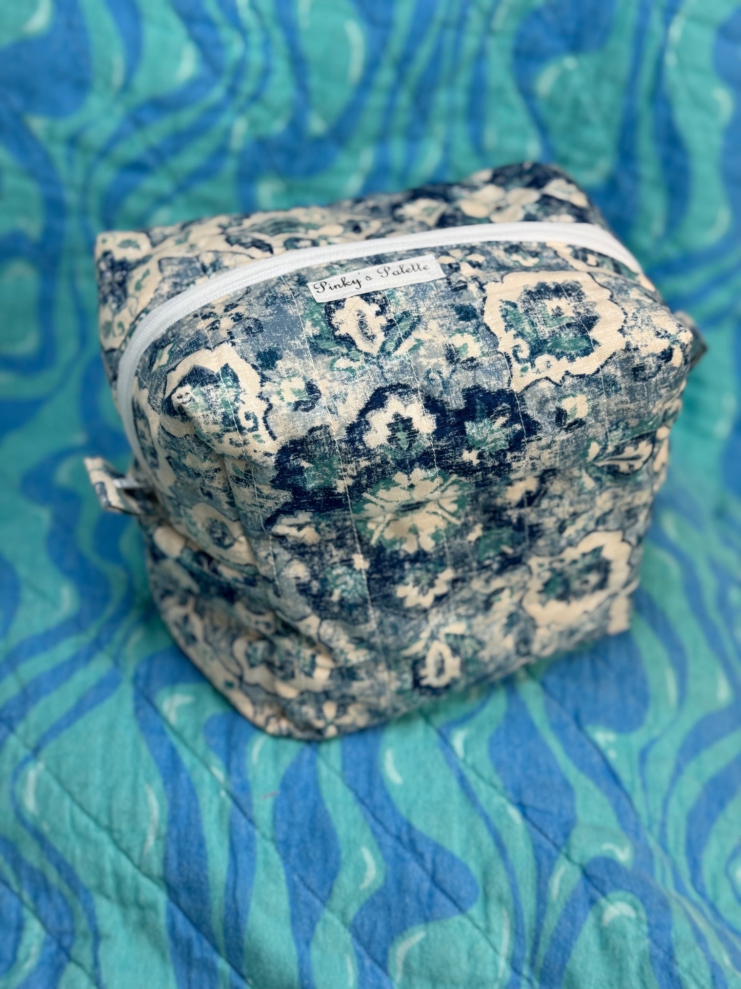 Blue Damask Essentials Bag