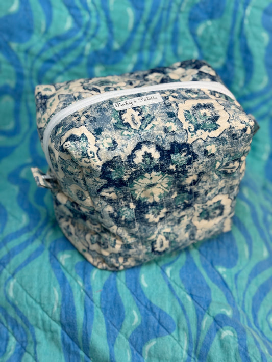 Blue Damask Essentials Bag