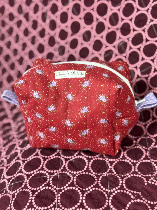 Maroon & Lavender Flower Essentials Bag