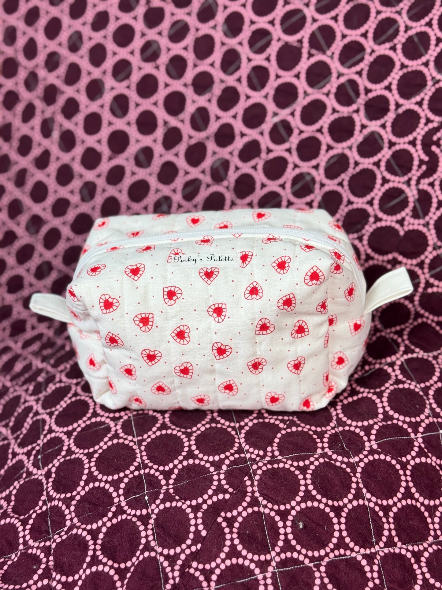 White & Red Hearts Essentials Bag