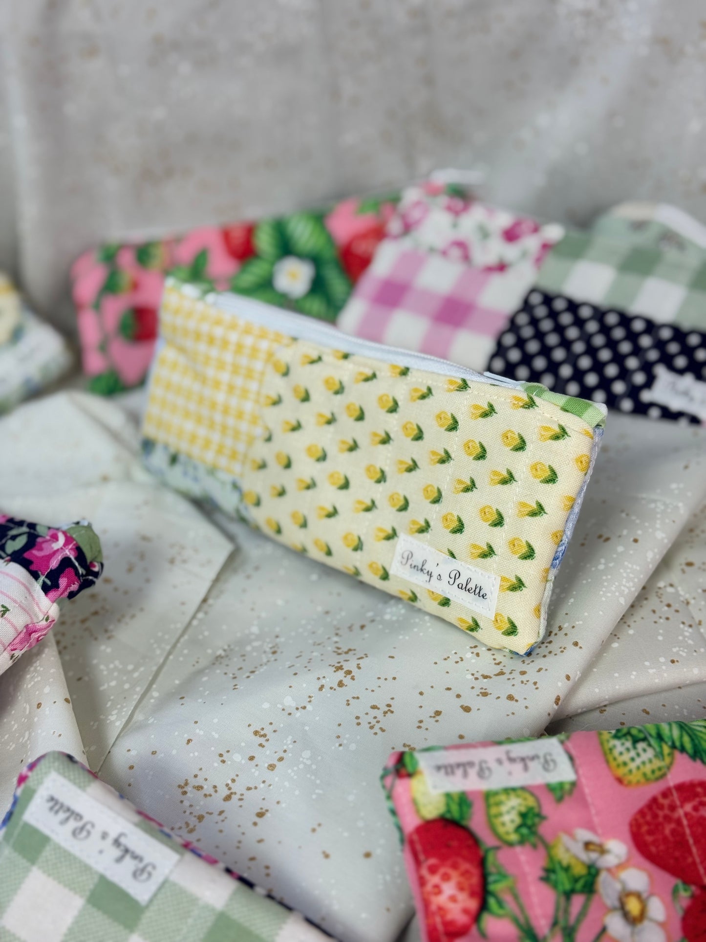 Yellow Garden Party Zipper Pouch