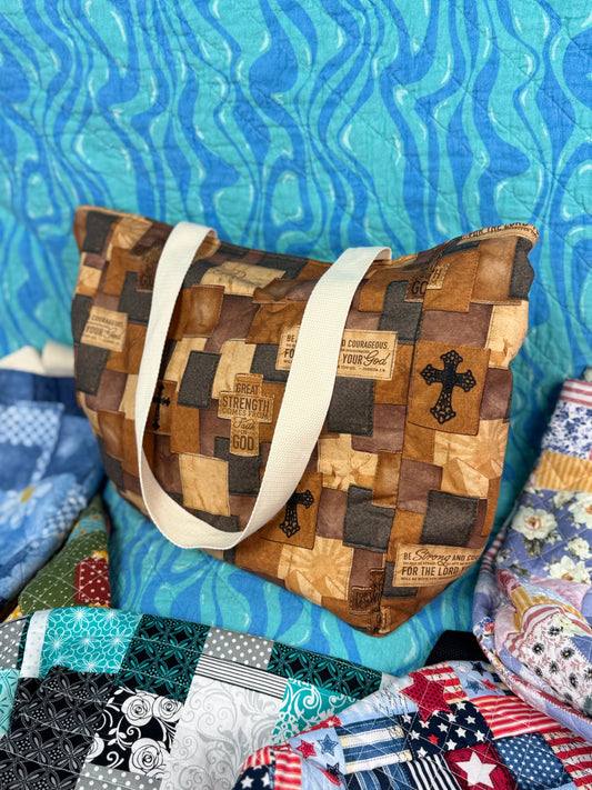 Cross Patchwork Tote - Large