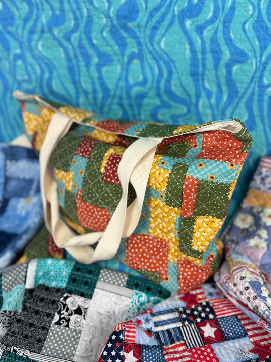 Fall Patchwork Tote - Large