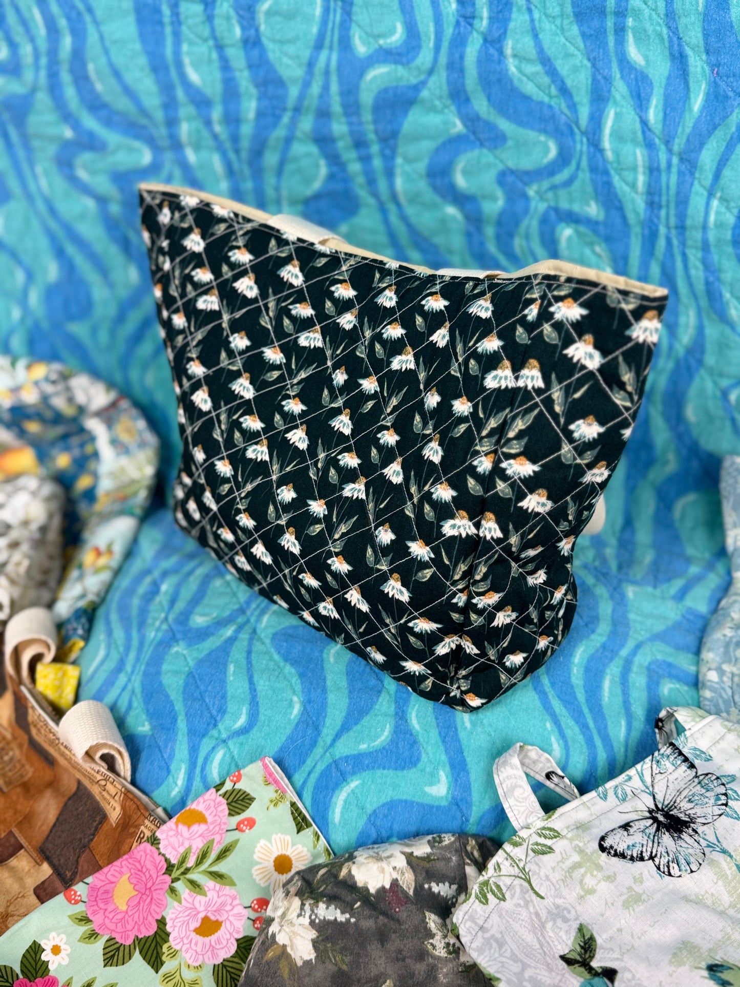 Blue Coneflower Tote - Small
