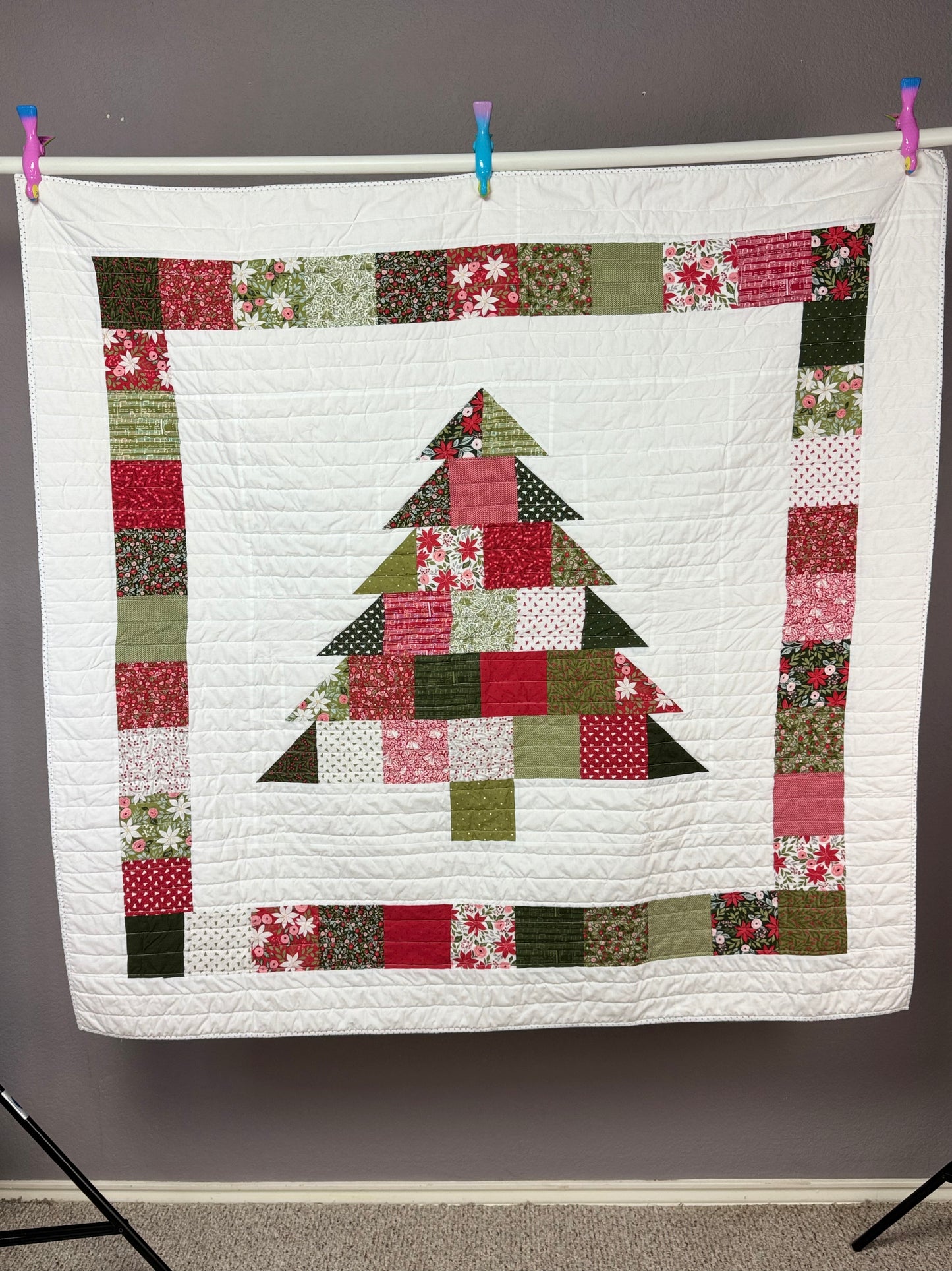 Christmas Tree Lap Quilt 55" x 55"